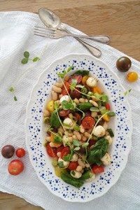 Salade caprese met reuzebonen
